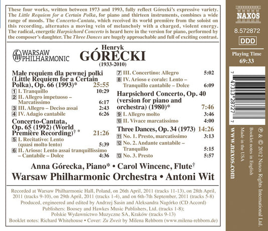 Górecki: Little Requiem for a Certain Polka - Concerto-Canta