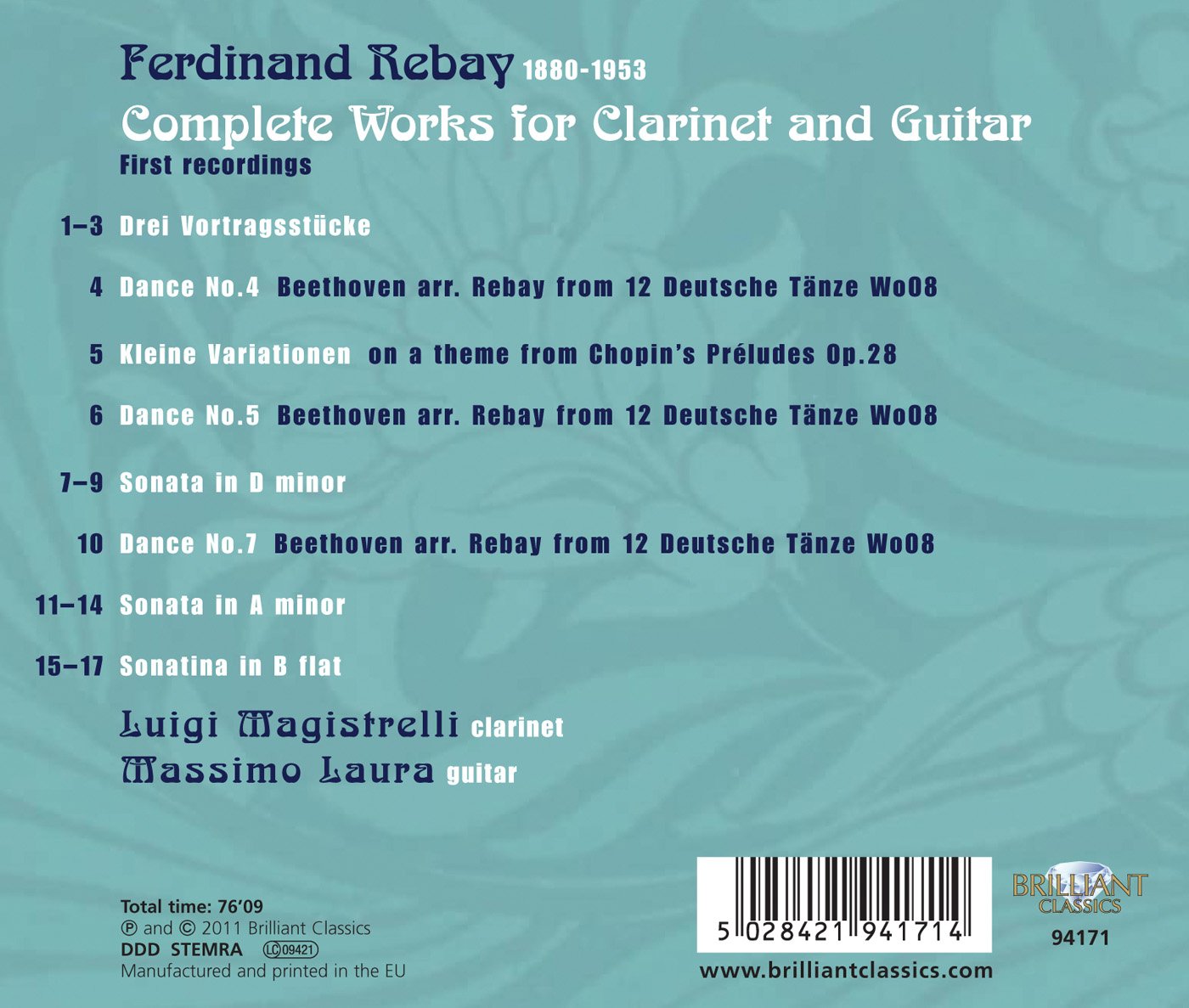 Rebay: Complete Works for Clarinet and Guitar
