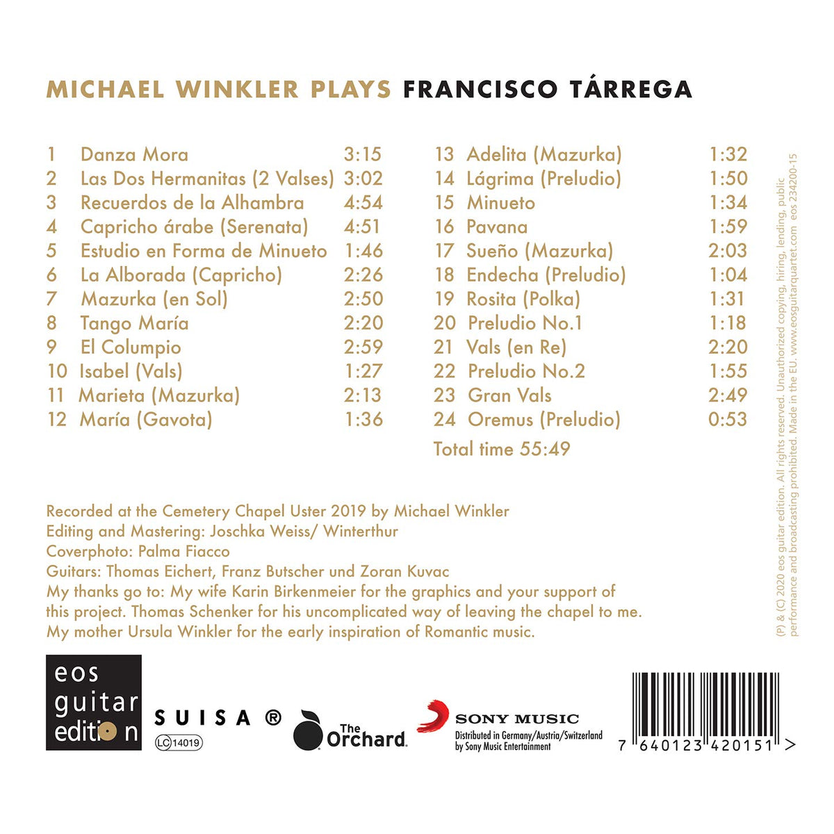 Michael Winkler plays Francisco Tárrega