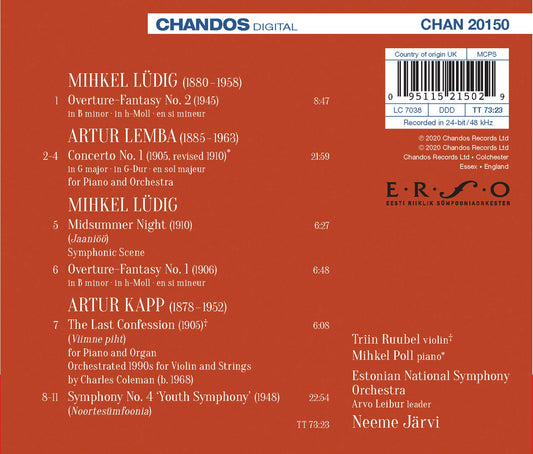 Artur Kapp - Mihkel Lüdig - Artur Lemba: Orchestral Works