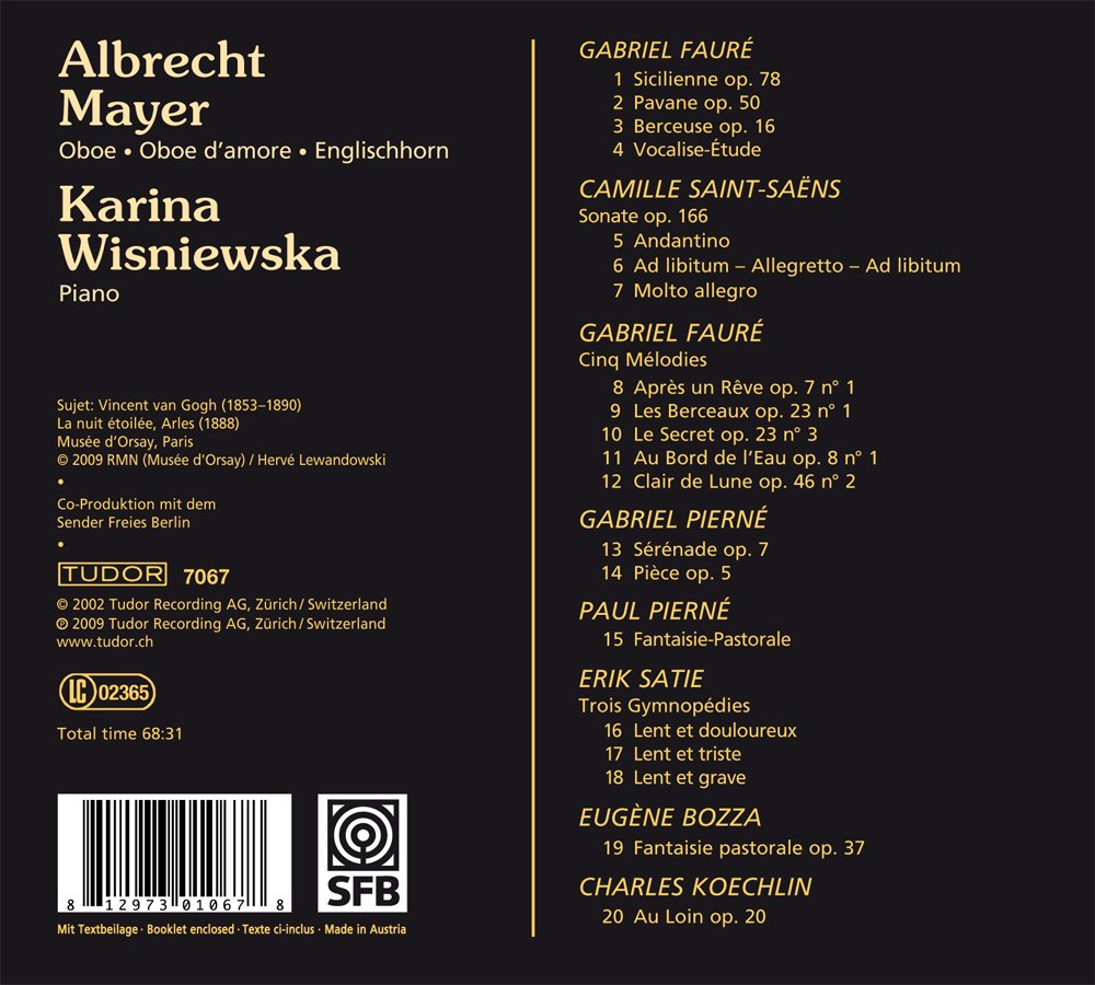 Oboe Recital: Mayer, Albrecht – Fauré, G. / Saint-Saens, C.