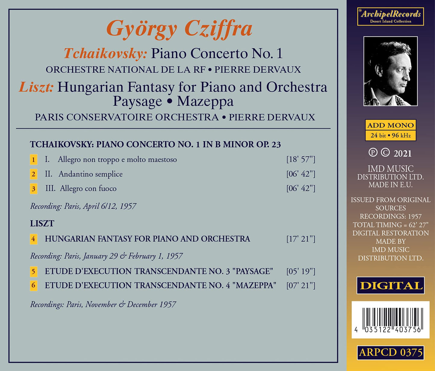 Tchaikovsky: Piano Concerto No. 1 - Liszt: Hungarian Fantasy
