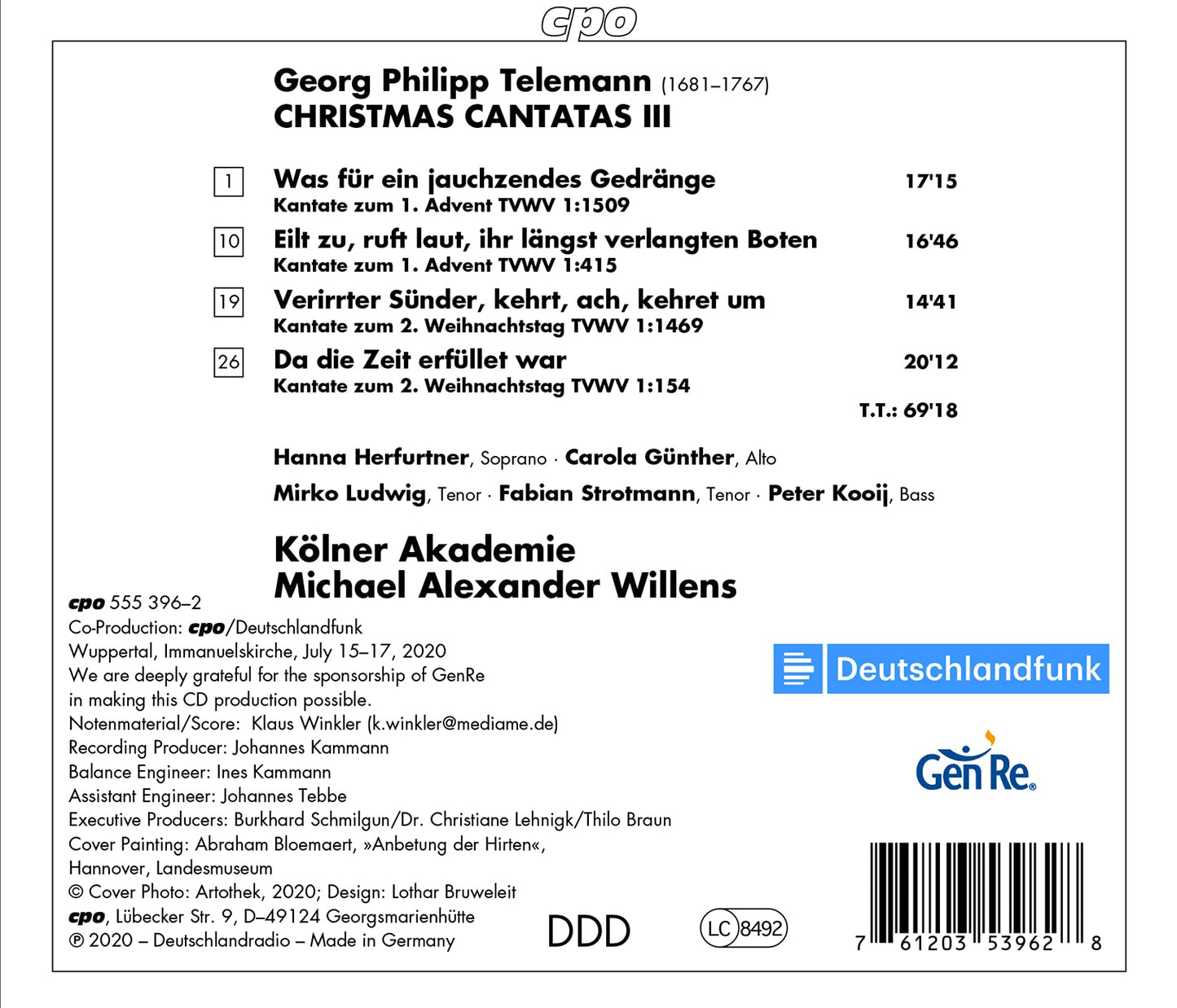 Georg Philipp Telemann: Christmas Cantatas, Vol. 3