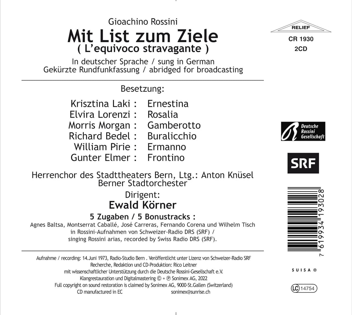 Rossini: Mit List zum Ziele (L'equivoco stravagante)