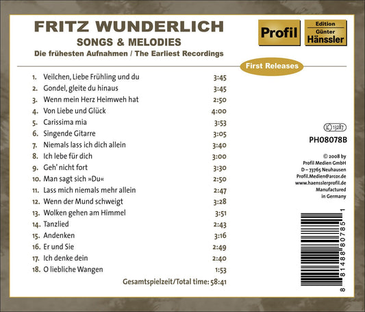 Vocal Recital: Wunderlich, Fritz - KAISER, E. / GEORGY-ENGEL