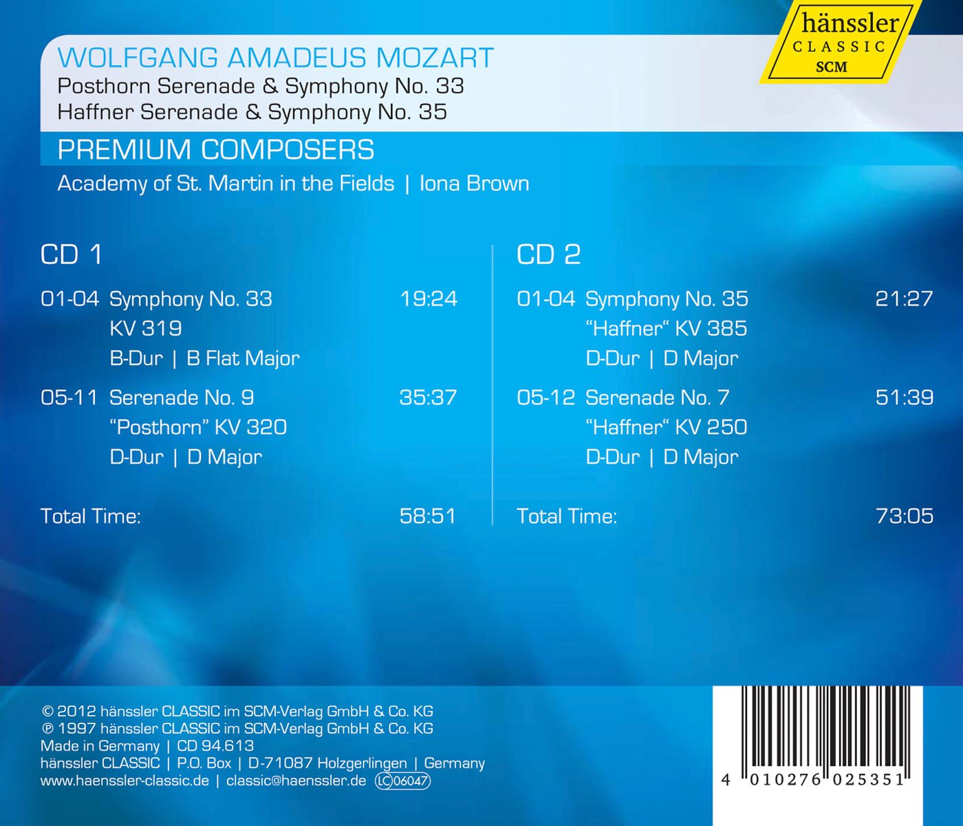 Mozart: Symphonies Nos. 33 & 35