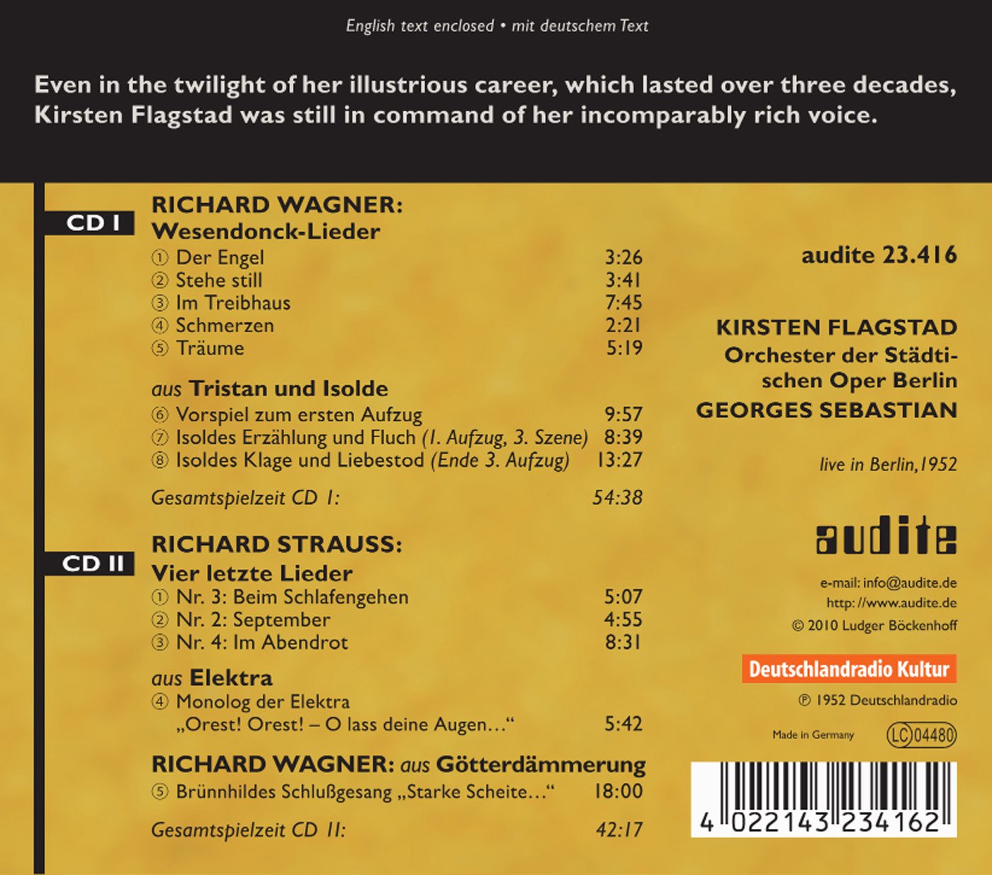 Kirsten Flagstad sings Wagner & Strauss