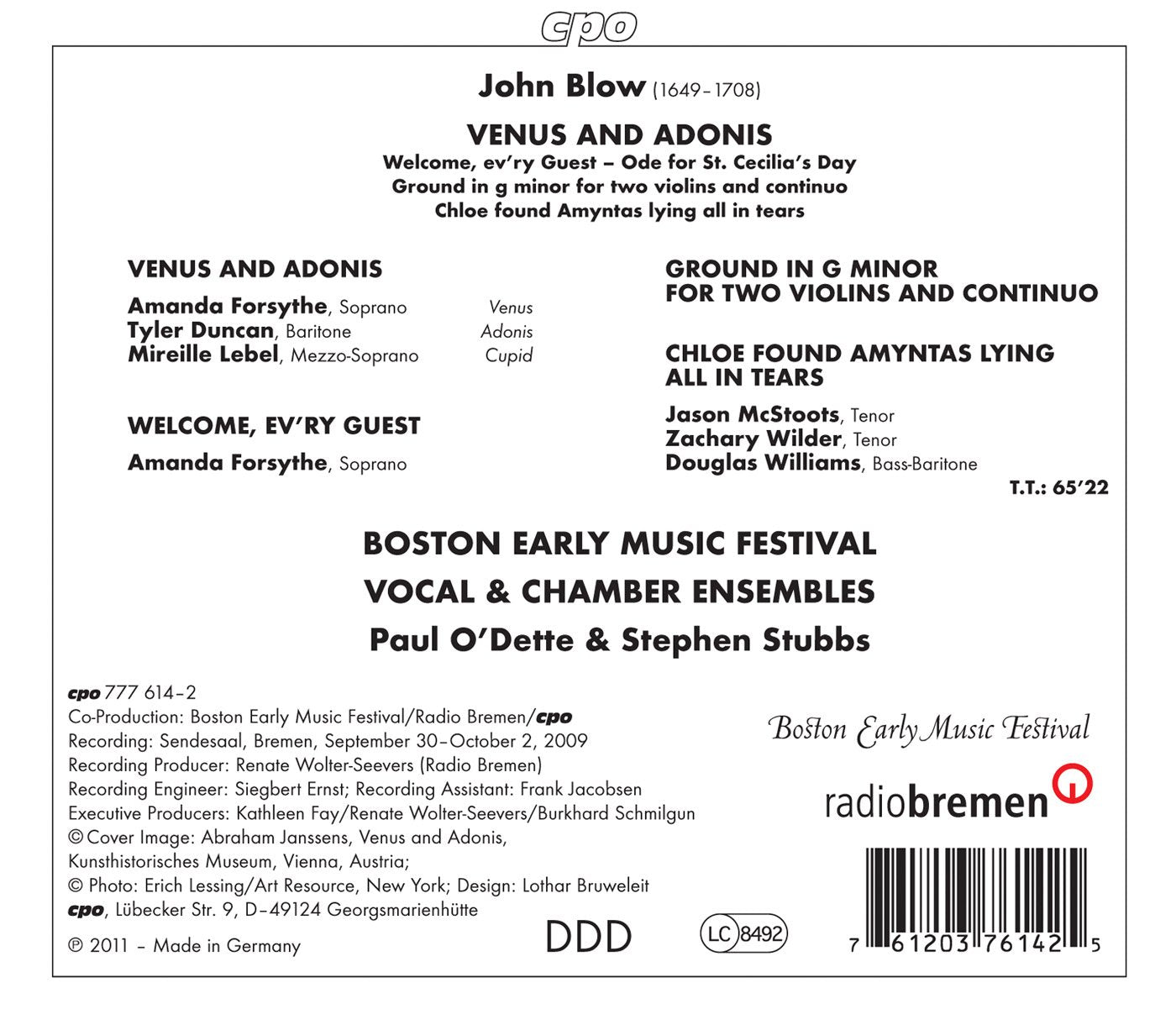 Blow: Venus & Adonis (Live)