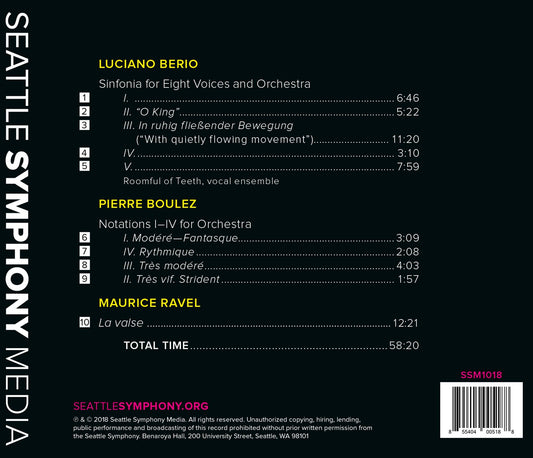 Berio: Sinfonia - Boulez: Notations I-IV - Ravel: La valse,
