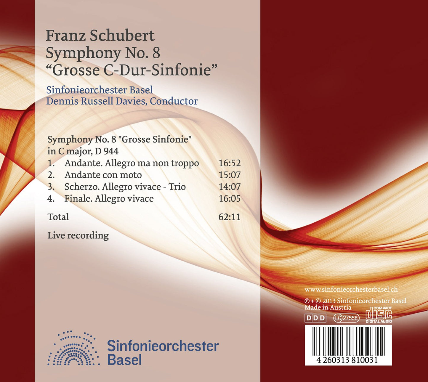 SYMPHONY NO. 8 GROSSE C-DUR-SI