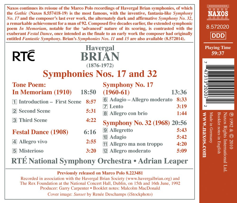 Brian: Symphonies Nos. 17 & 32