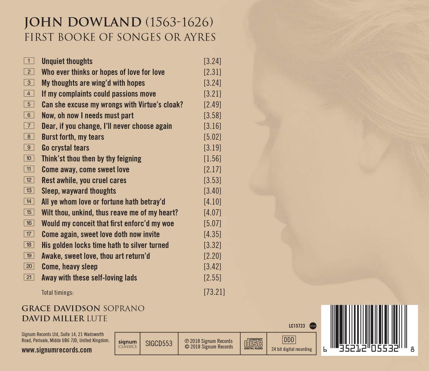 Dowland: First Booke of Songes or Ayres