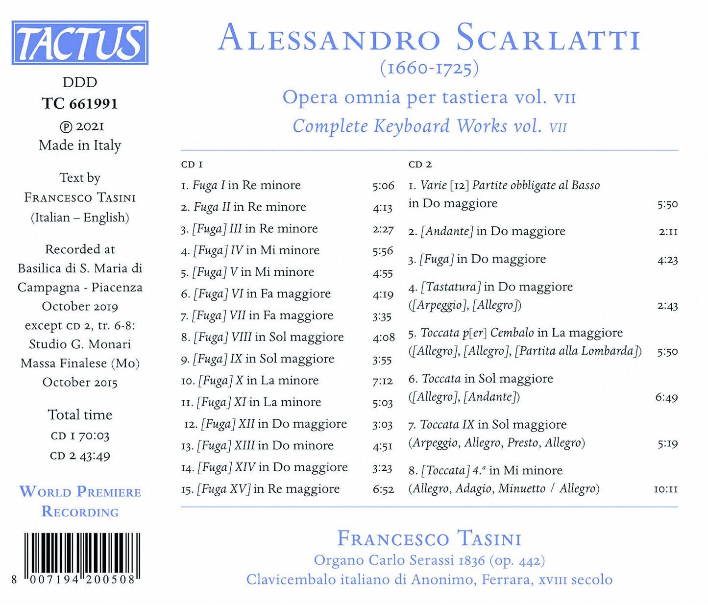 Scarlatti: Complete Keyboard Works, Vol. 7