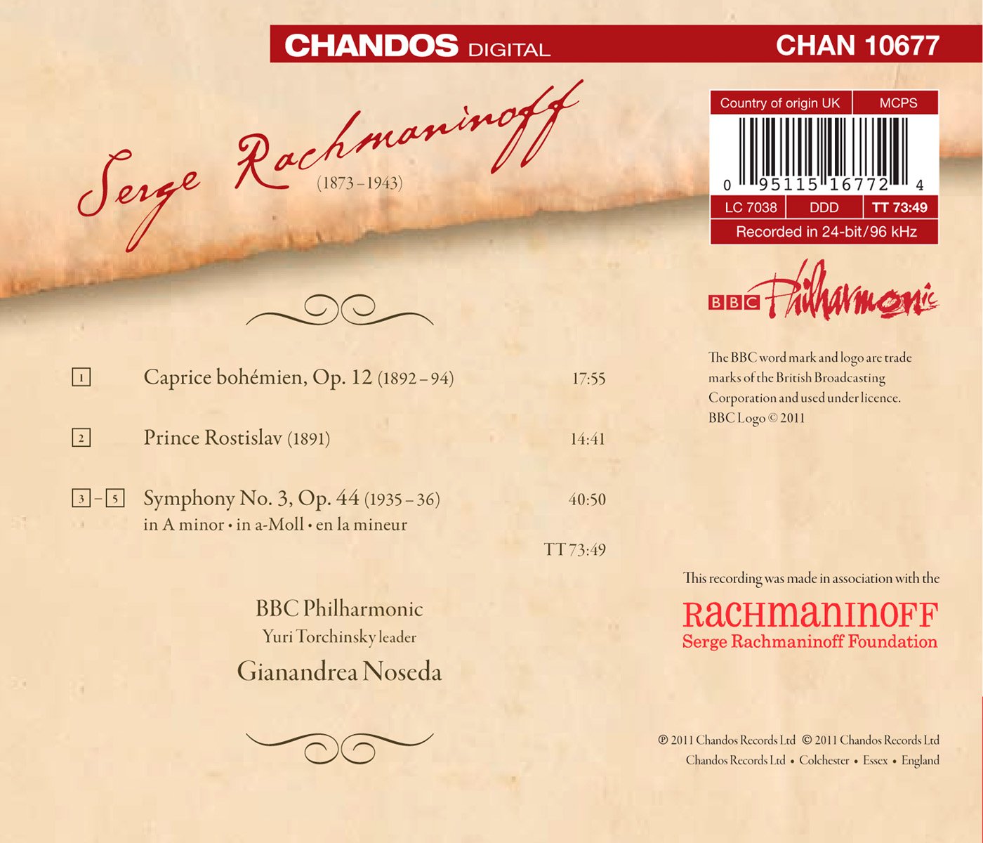 Rachmaninov: Symphony No. 3 - Prince Rostislav - Caprice boh