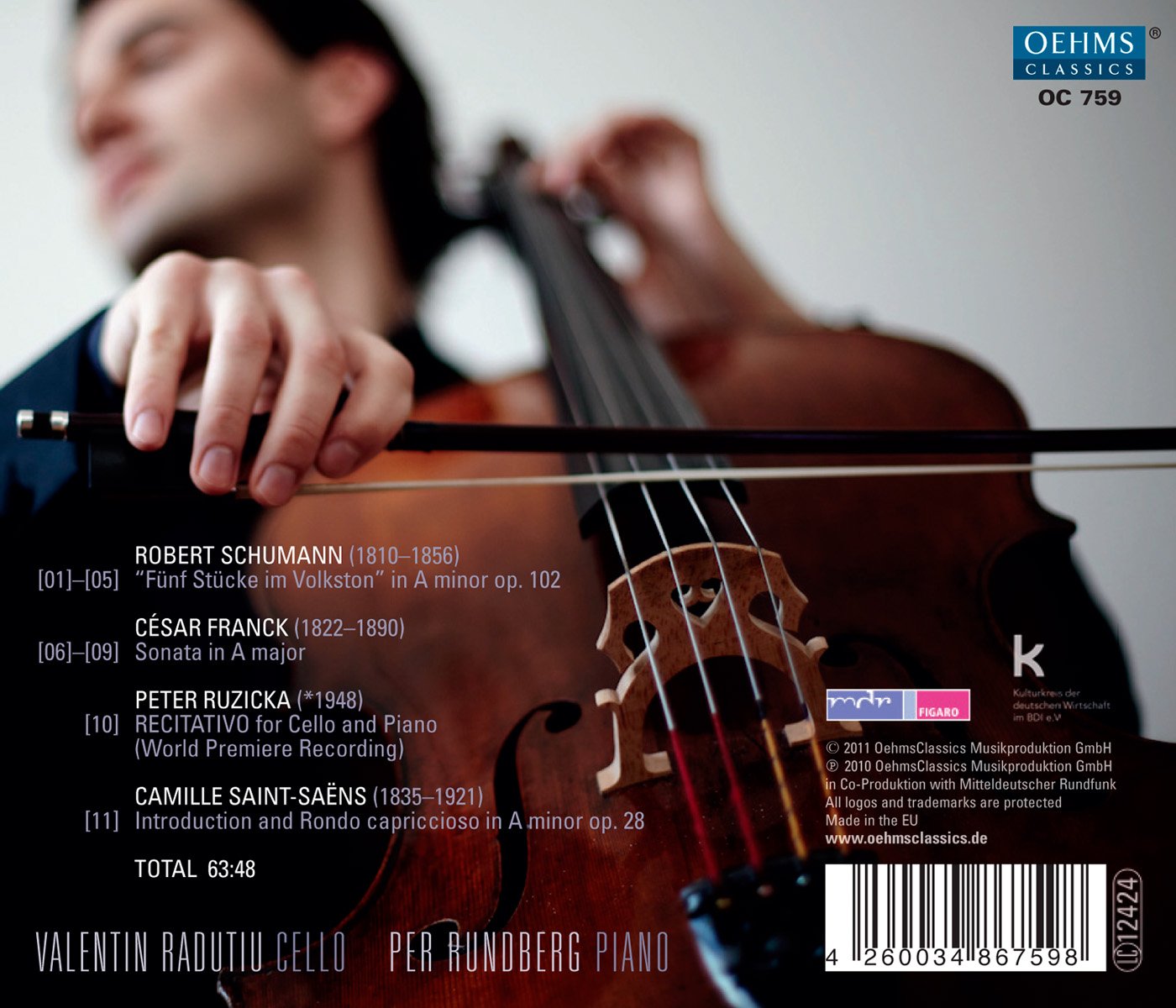 Schumann, Franck, Ruzicka, Saint-Saens