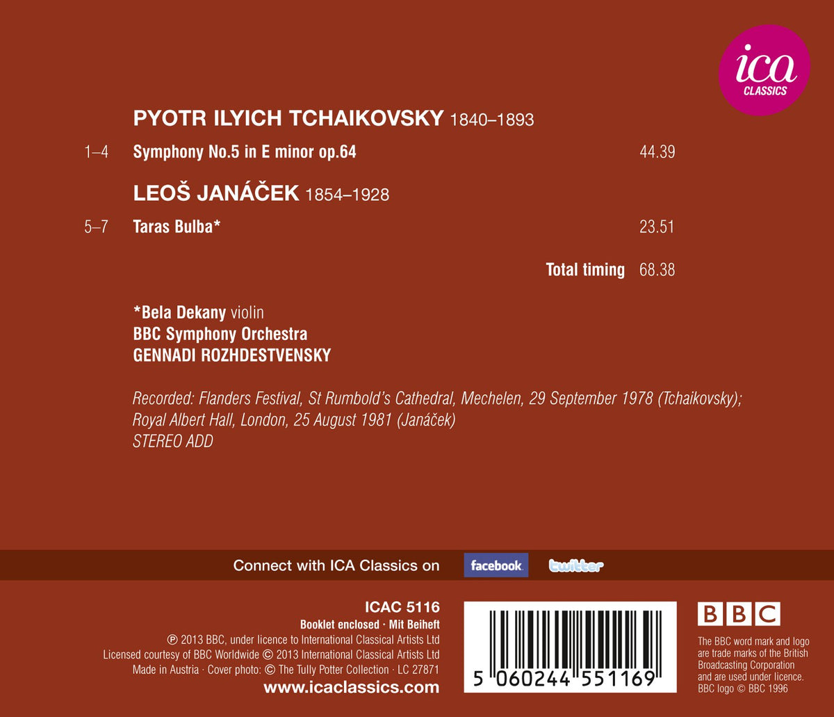 Tchaikovsky: Symphony No. 5, Op. 64 - Janácek: Taras Bulba,