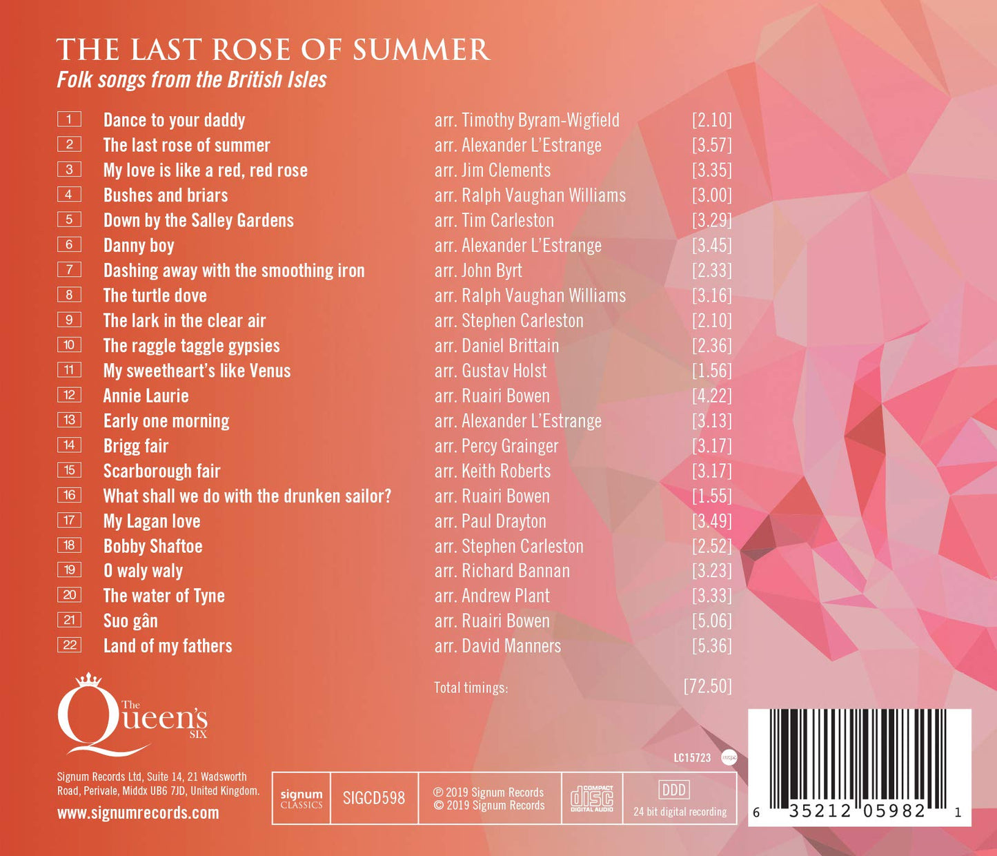 The Last Rose of Summer: Folk Songs of the British Isles