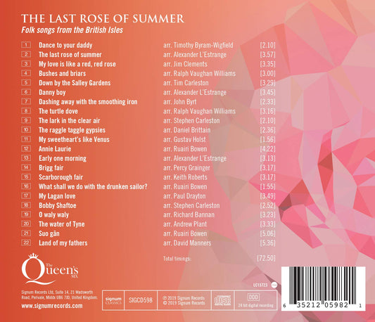 The Last Rose of Summer: Folk Songs of the British Isles