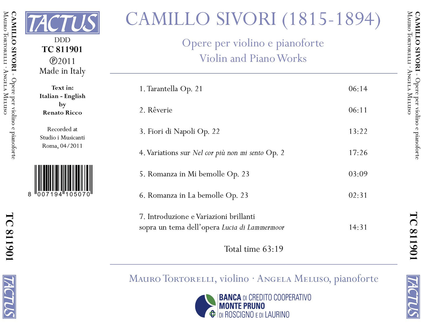 Sivori: Violin and Piano Works