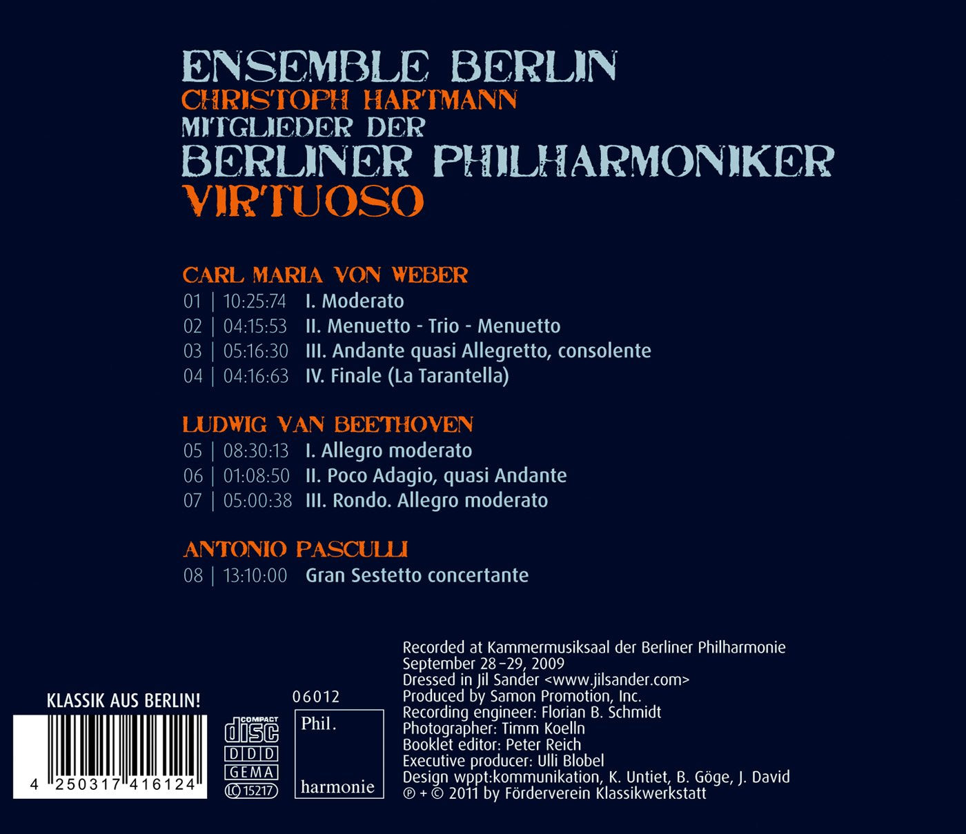 Ensemble Berlin: Weber, Pasculli & Beethoven