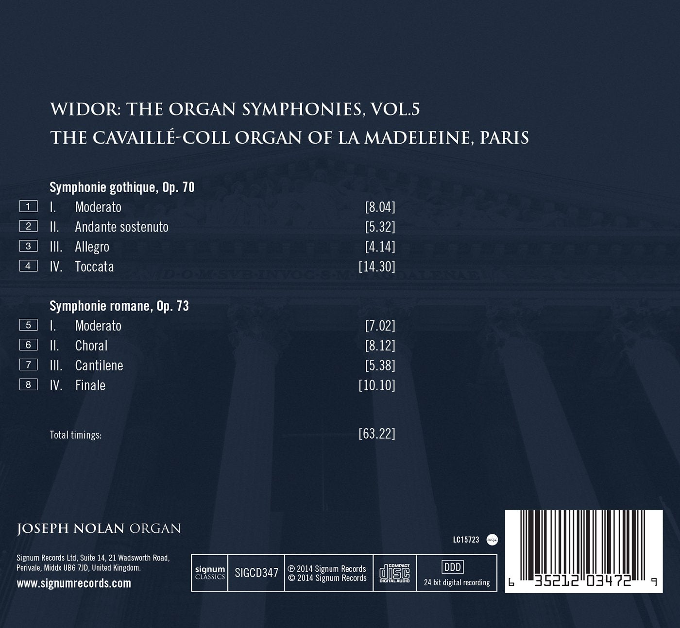 Widor: The Organ Symphonies, Vol. 5