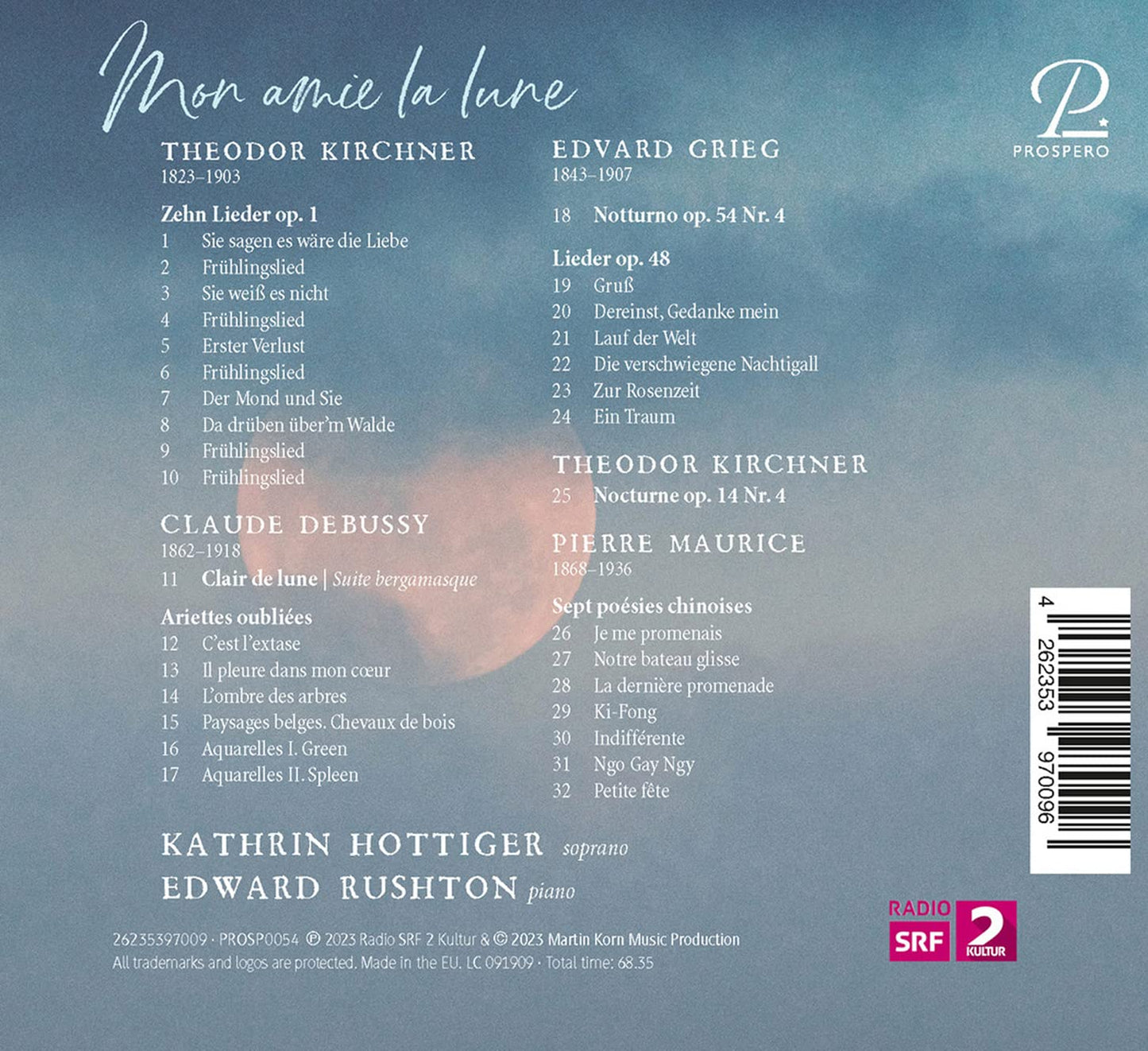 Grieg, Debussy, Kirchner, & Maurice: Mon amie la lune - Song