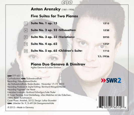 Arensky: Five Suites for Two Pianos
