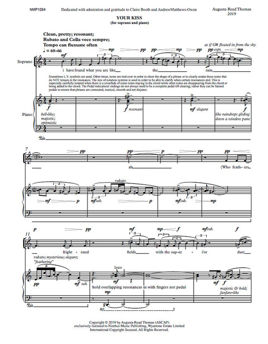 YOUR KISS FOR SOPRANO & PIANO