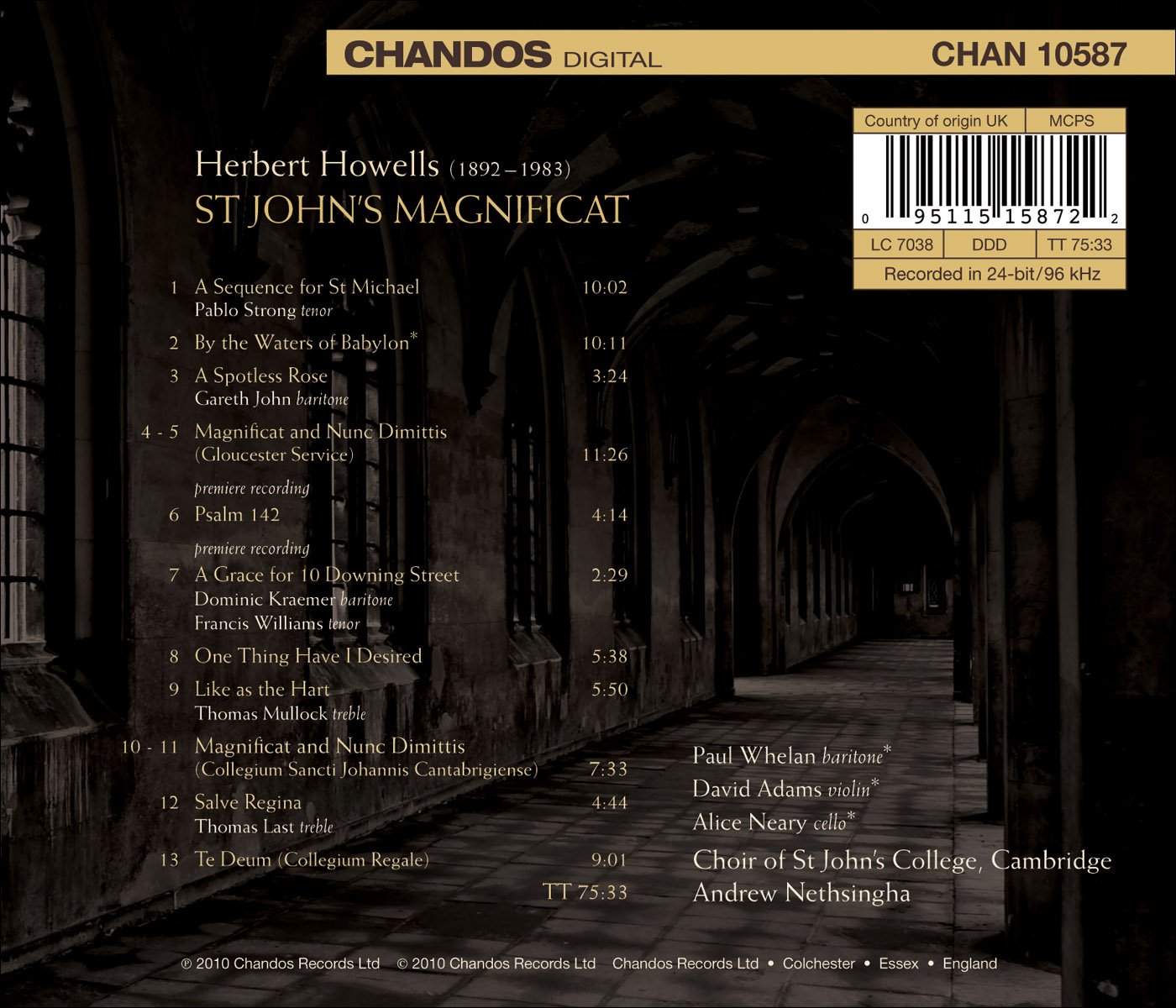 St. John's Magnificat - Choral Works by Herbert Howells