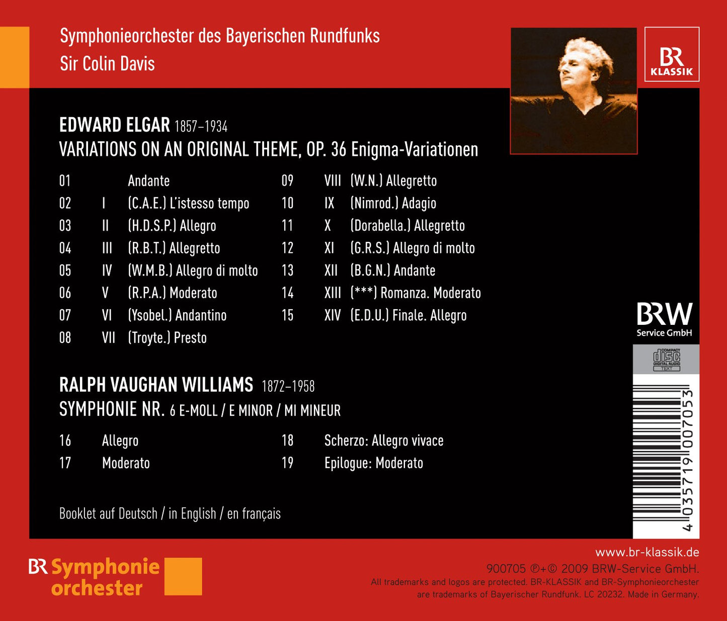 Elgar: Enigma Variations - Vaughan Williams: Symphony No. 6