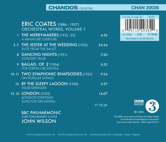Eric Coates: Orchestral Works, Vol. 1