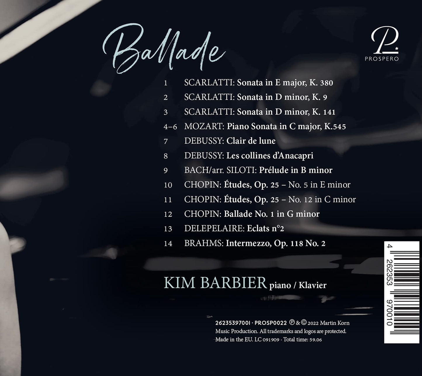 Bach, Brahms, Chopin, Debussy, Mozart & Scarlatti: Piano Rec