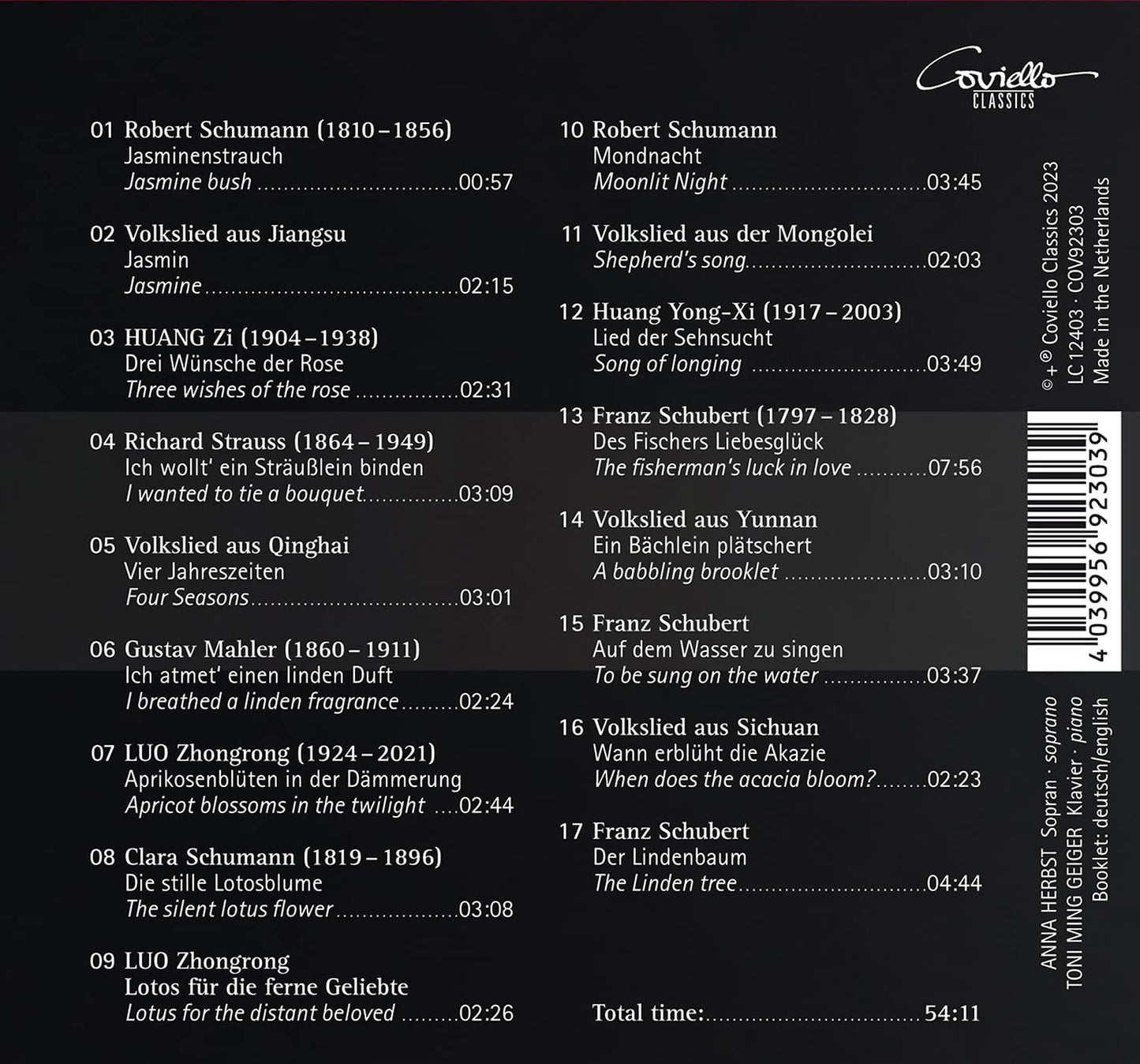 Lindenbaum und Lotosblute - Kunstlieder aus Deutschland und