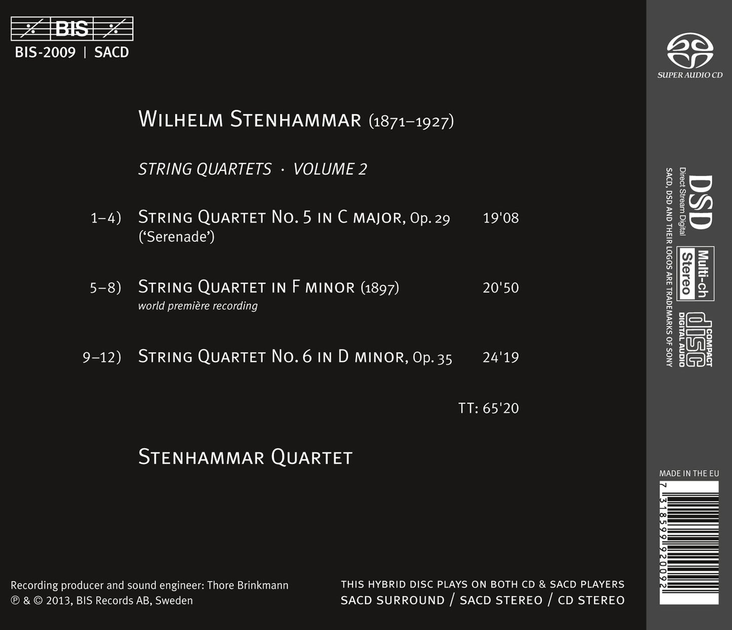 Stenhammar: String Quartets Nos. 5 & 6