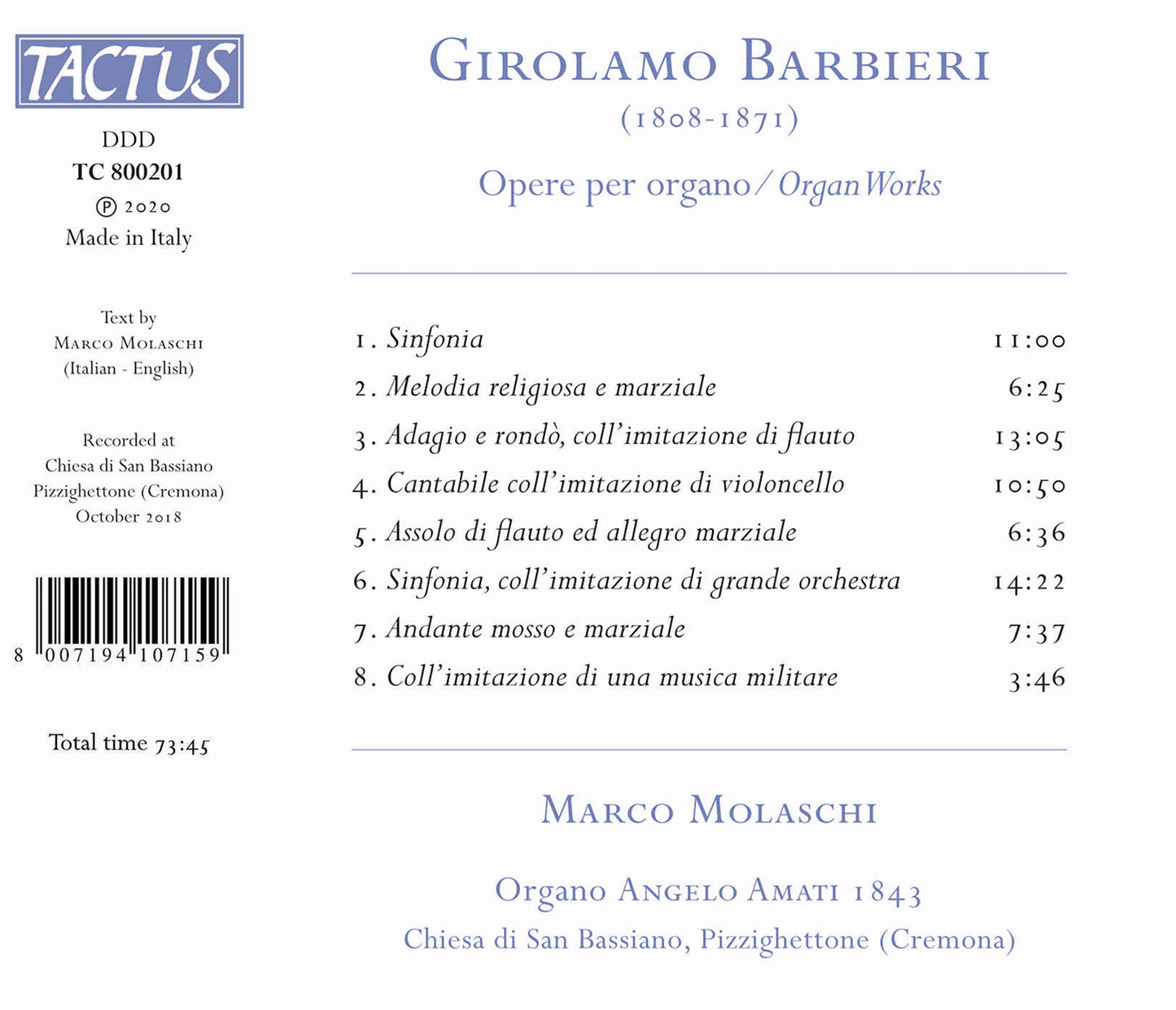 Barbieri: Organ Works
