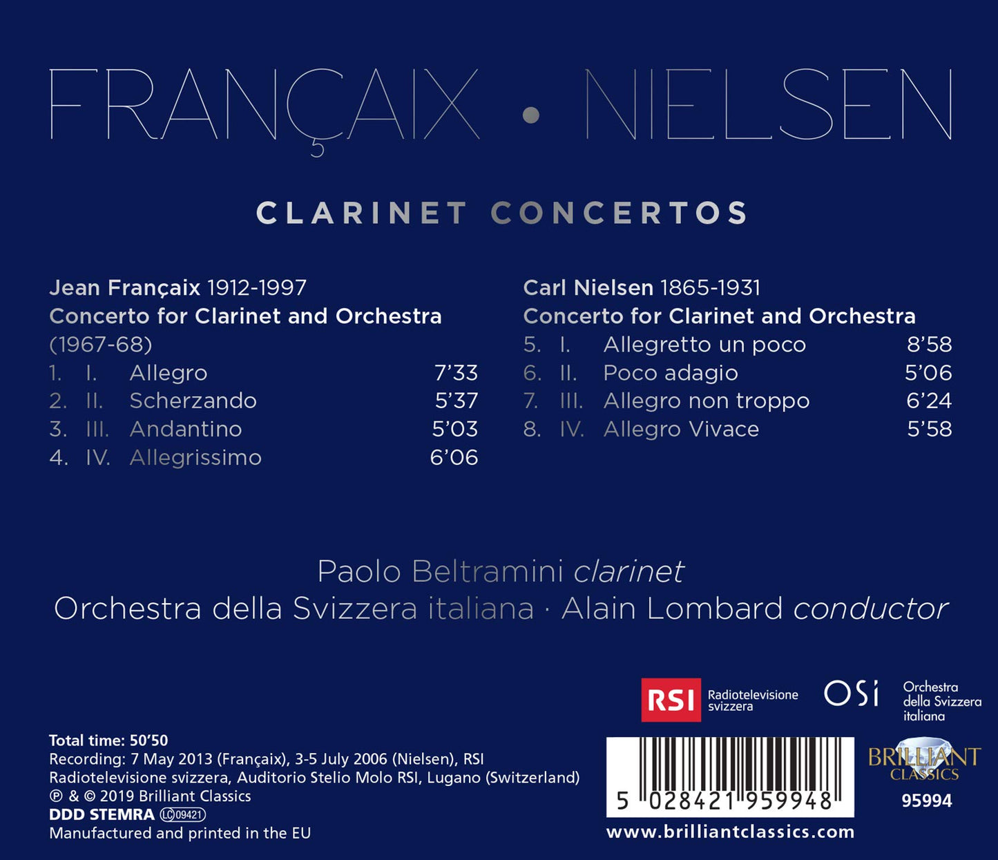 Françaix - Nielsen: Clarinet Concertos