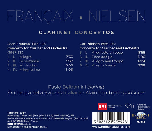 Françaix - Nielsen: Clarinet Concertos