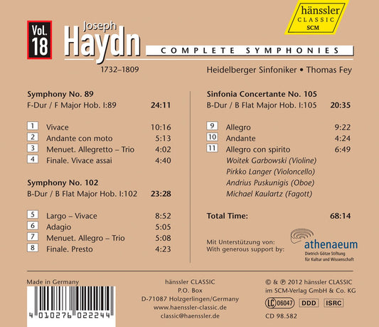Haydn: Complete Symphonies, Vol. 18