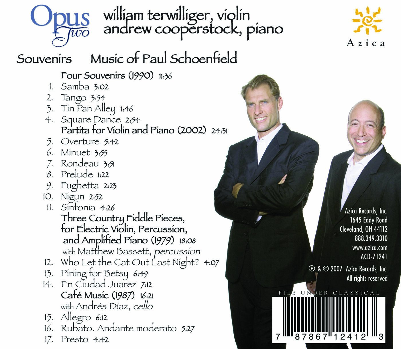 Schoenfield, P.: 4 Souvenirs / Partita for Violin and Piano