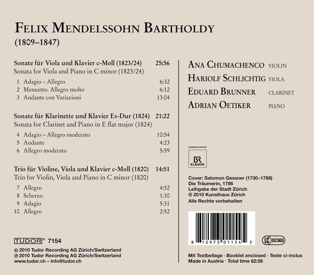Mendelssohn: Trio for Violin, Viola and Piano - Sonatas for