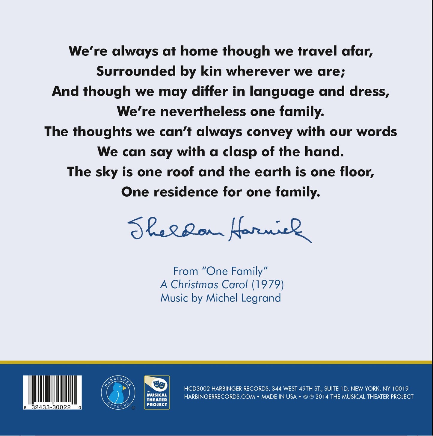 Sheldon Harnick: Hidden Treasures (1949-2013)