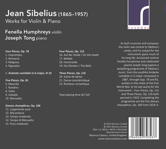 Sibelius: Works for Violin & Piano