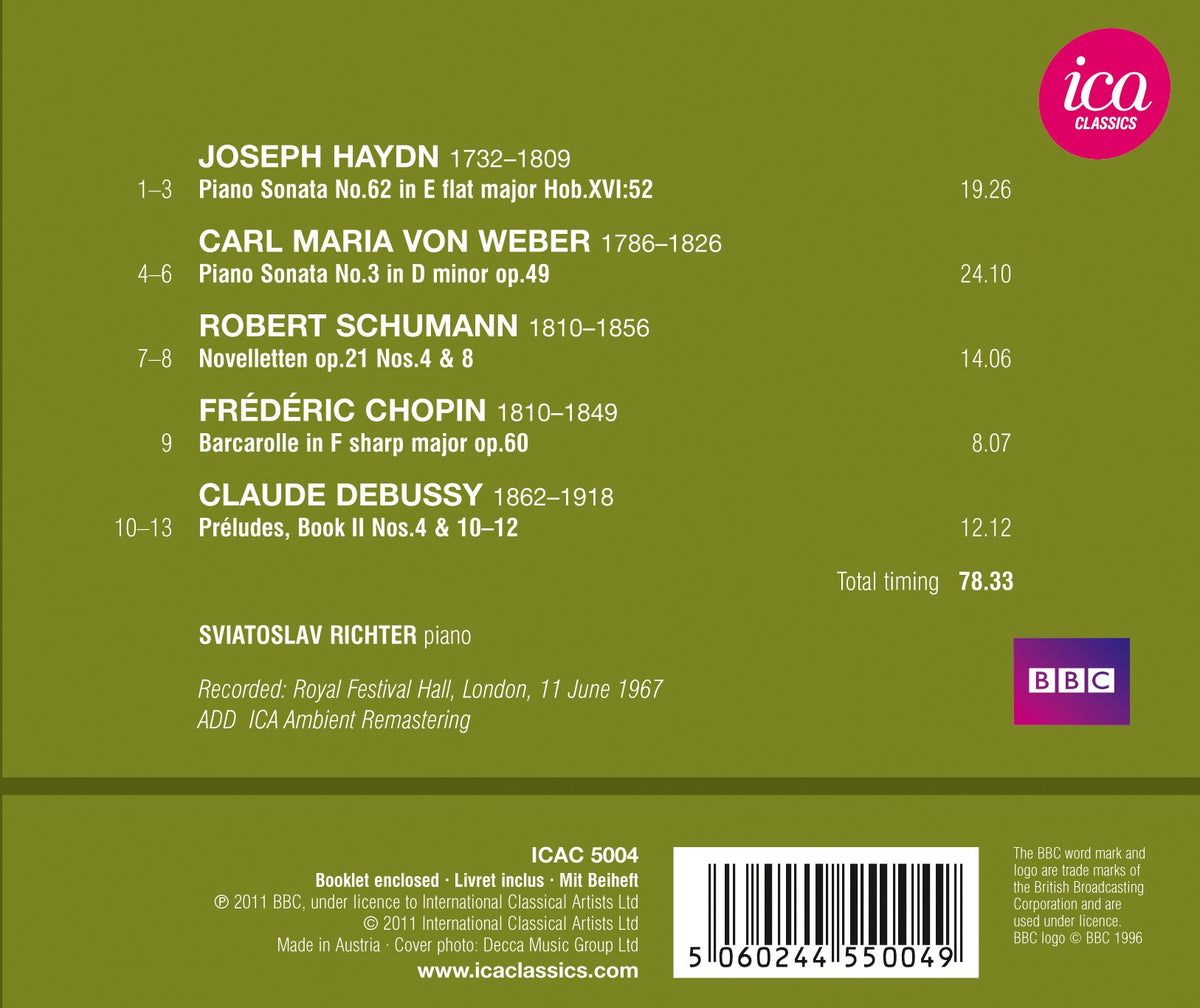 Haydn: Piano Sonata No. 62 - Weber: Piano Sonata No. 3