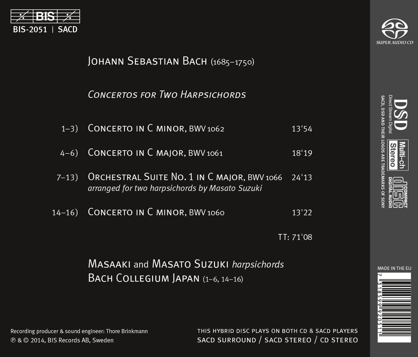 J.S. Bach: Concertos for 2 Harpsichords