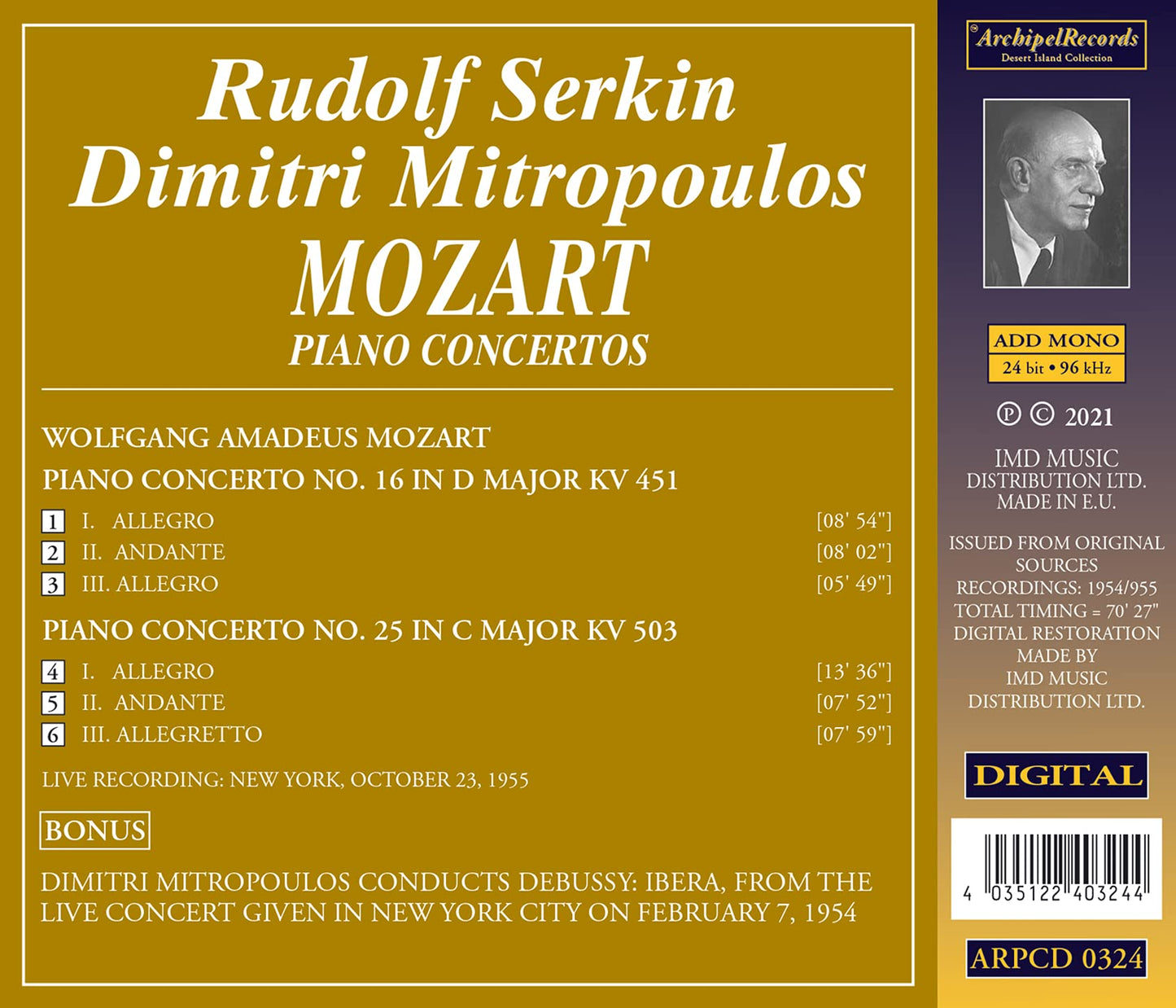 Mozart: Piano Concertos 16 and 25