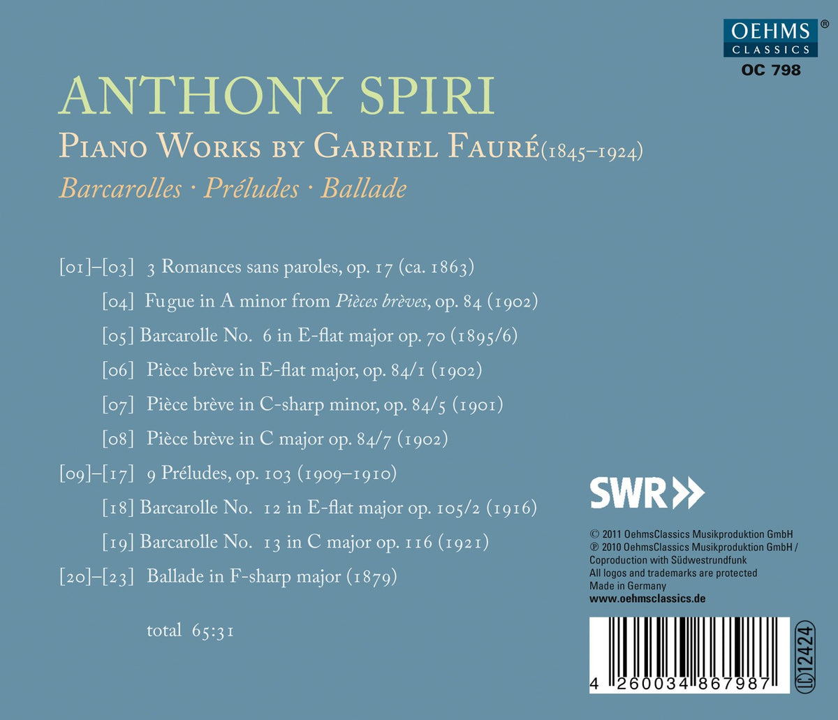 Fauré: Piano Works