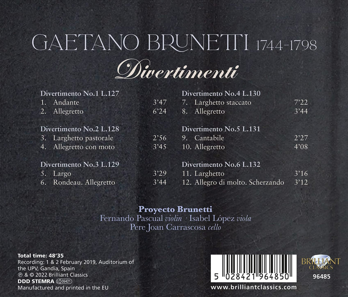 Brunetti: Divertimenti