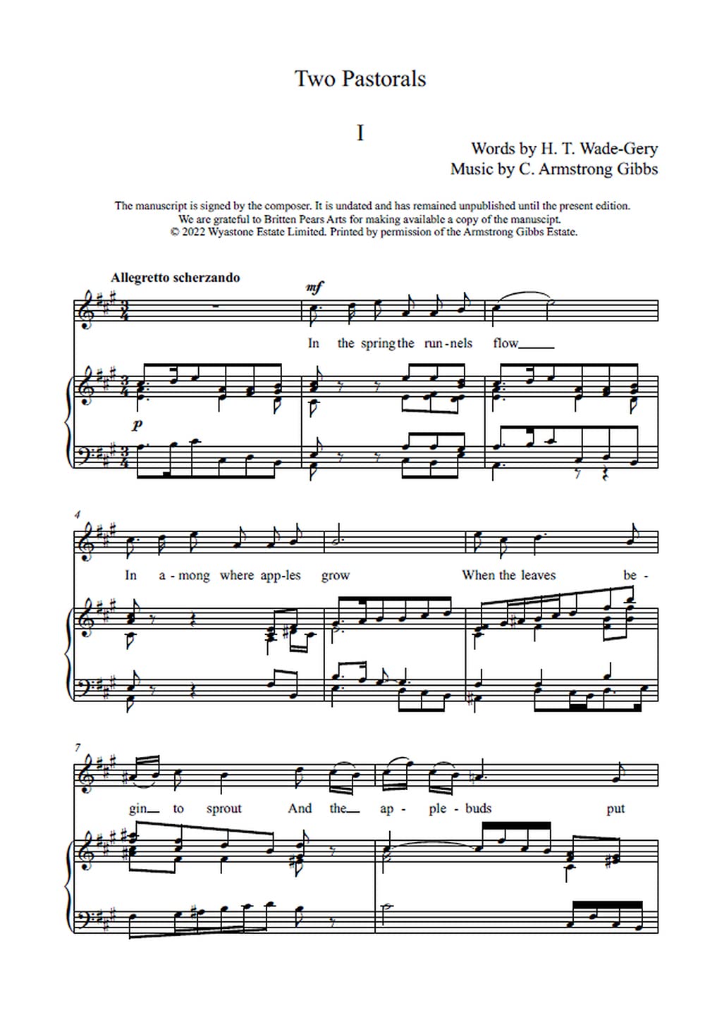 Gibbs: Four Songs for Soprano Voice