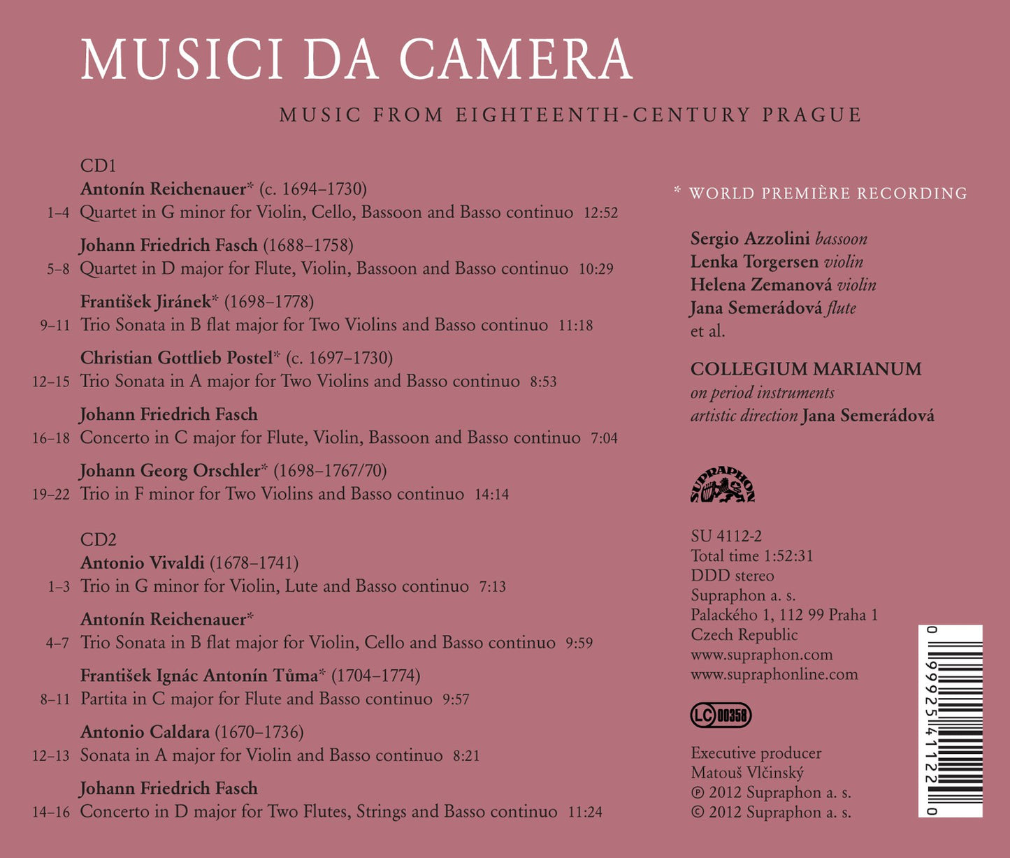 Music from Eighteenth-Century Prague: Musici da Camera