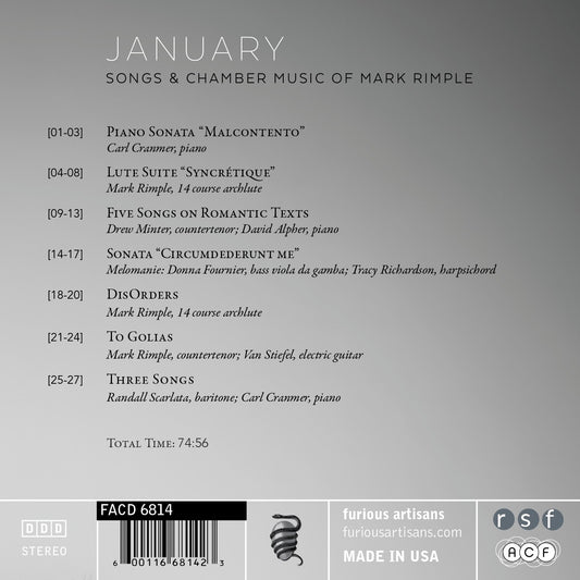 January: Songs & Chamber Music of Mark Rimple